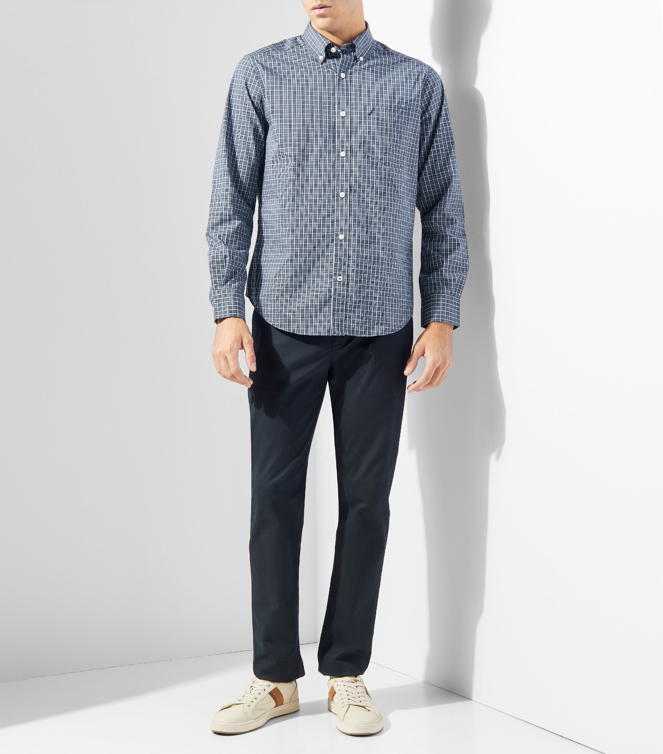 Camisa de cuadros con manga larga Hombre